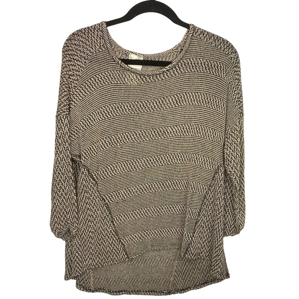 Anthropologie Blu Pepper Womens SZ M Knit hi low Sweater Cream Tan